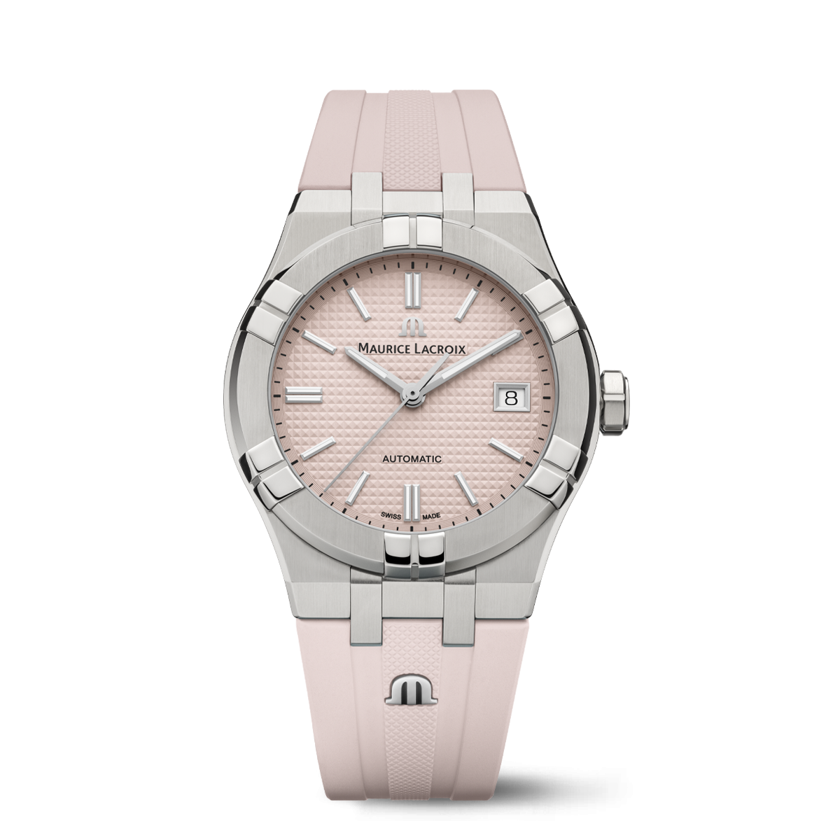 STEEL, PINK, INDEX RHODIED, LTD AIKON AUTOMATIC LIMITED SUMMER EDITION 39MM