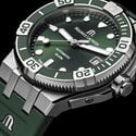 STEEL/GREEN, GREEN, 11 IND RHOD SLN AIKON AUTOMATIC VENTURER 38MM