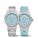 Stahl,blau,Index rho.,8 Diam., ltd AIKON AUTOMATIC LIMITED SUMMER EDITION 35MM