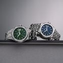 Acier, bleu, index rhodiés AIKON QUARTZ DATE 40MM
