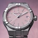 STEEL, pink, INDEX RHOD. W/Diamonds AIKON QUARTZ COLOURS EDITION