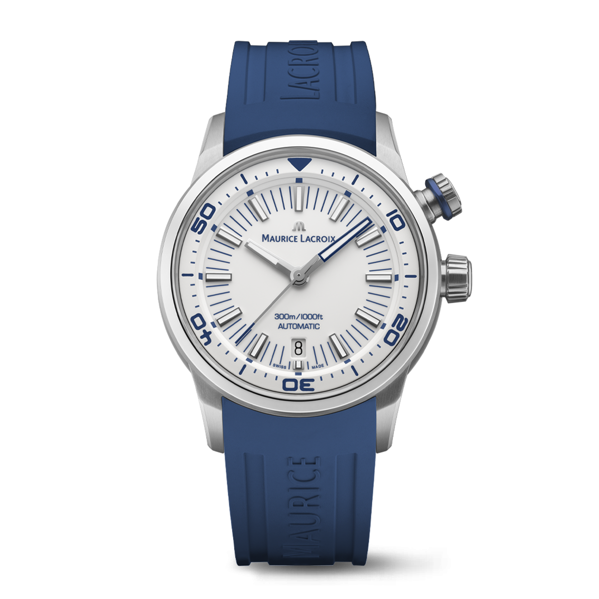 STEEL,RING 2H BLU P295C,WHITE,RHOD. PONTOS S DIVER