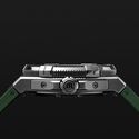 STEEL/GREEN, GREEN, 11 IND RHOD SLN AIKON AUTOMATIC VENTURER 38MM