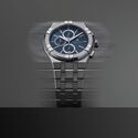 Steel, BLUE, 12 ind. rhodied AIKON QUARTZ CHRONOGRAPH