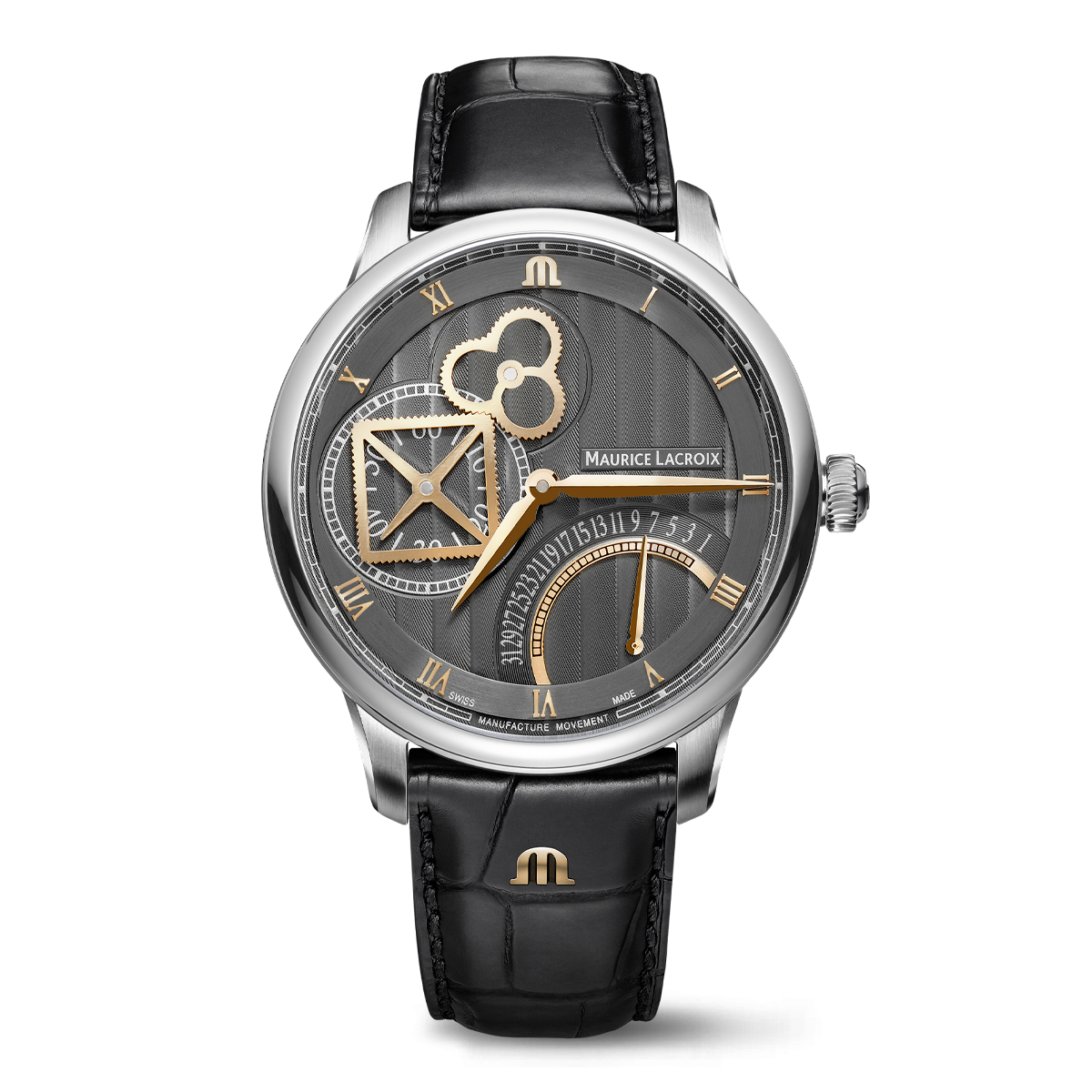 Steel, anthr., Square wheel Retrograde MASTERPIECE SQUARE WHEEL