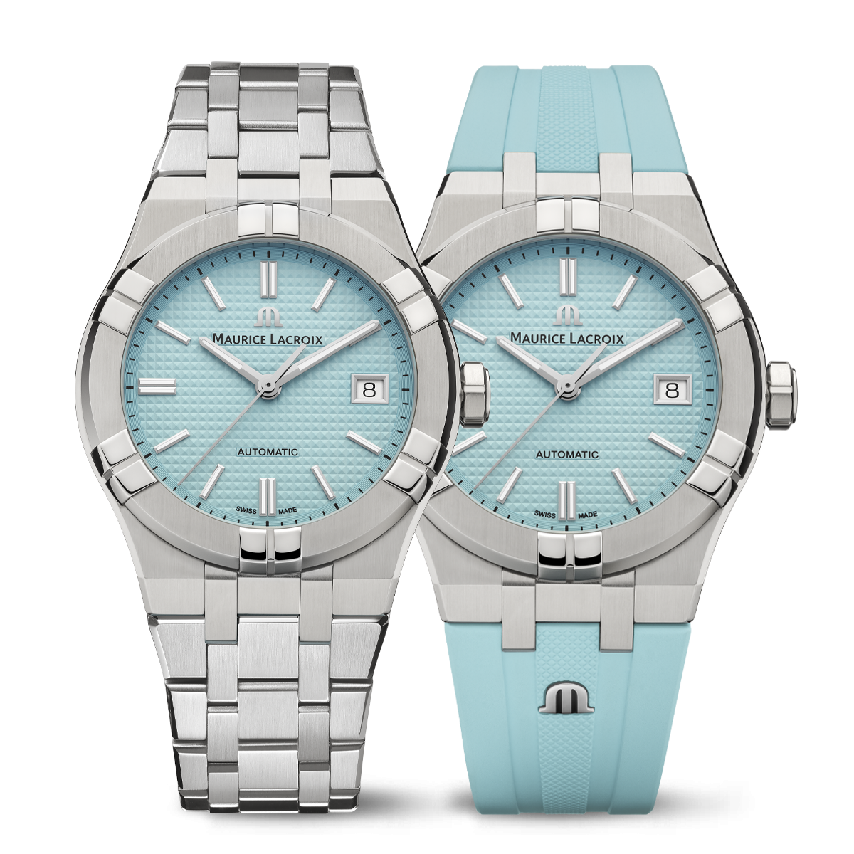 STEEL, BLUE, INDEX RHODIED, LTD AIKON AUTOMATIC LIMITED SUMMER EDITION 39MM