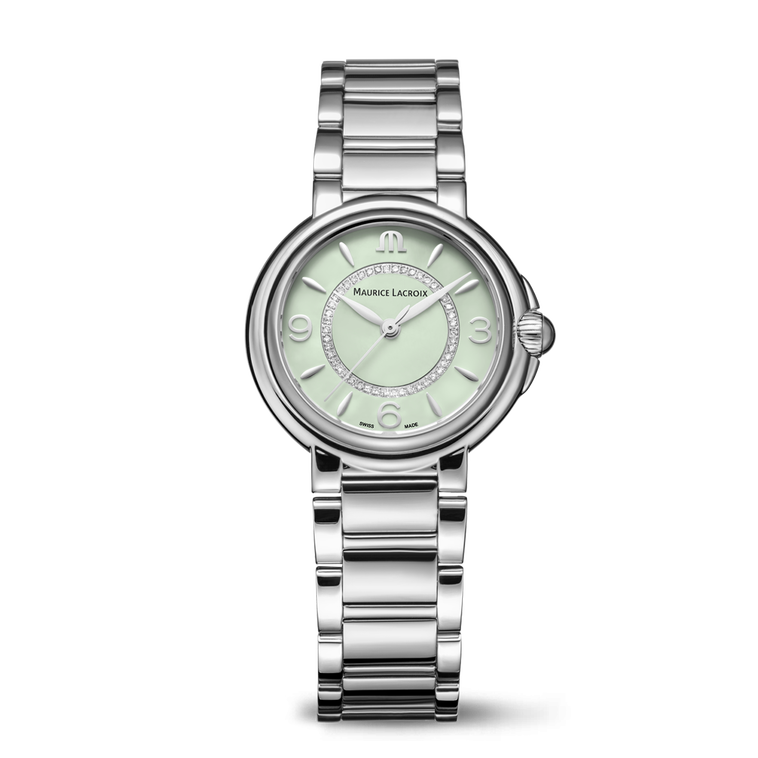 Acier, vert, anneau Diamants, ind.rhod FIABA COLOURS EDITION