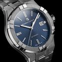 Steel, blue, index rhodied AIKON AUTOMATIC DATE 42MM