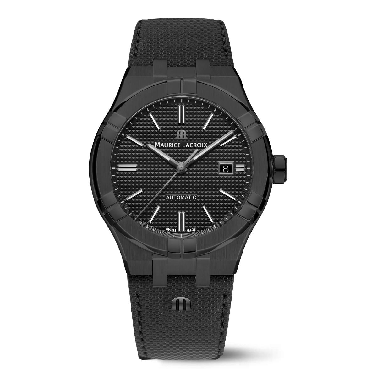 PVD noir, noir, 12 index noirs AIKON AUTOMATIC DATE 42MM