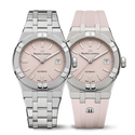 STEEL, PINK, INDEX RHODIED, LTD AIKON AUTOMATIC LIMITED SUMMER EDITION 39MM