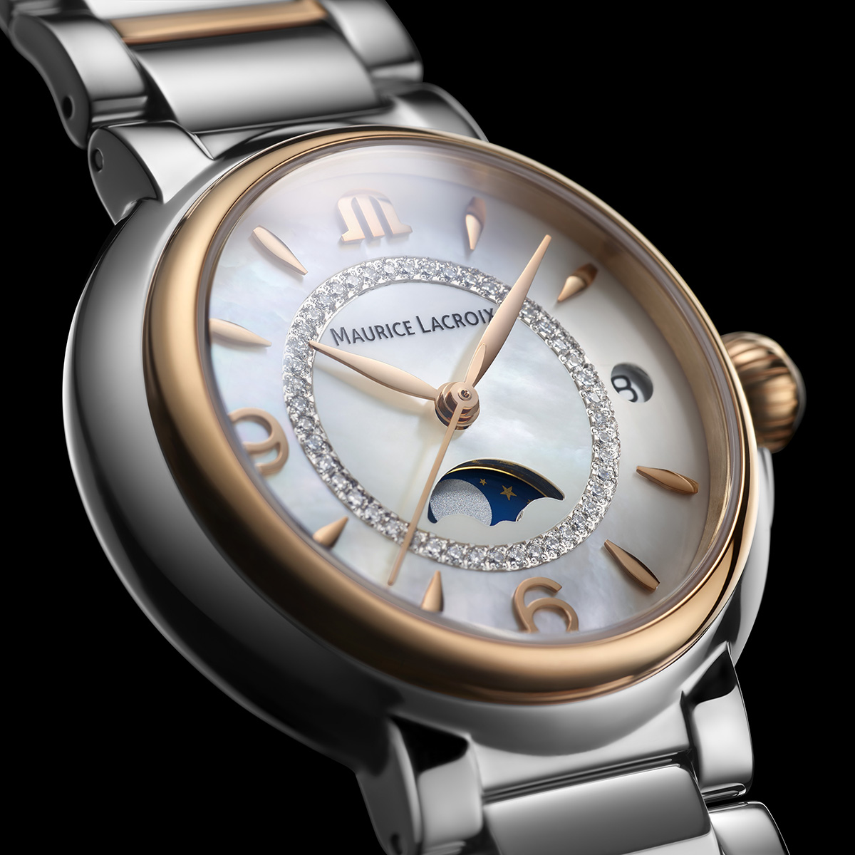SS/PVD 4N,Perlm.weiss,Dia.ring,4n,Mond FIABA MOONPHASE 32MM