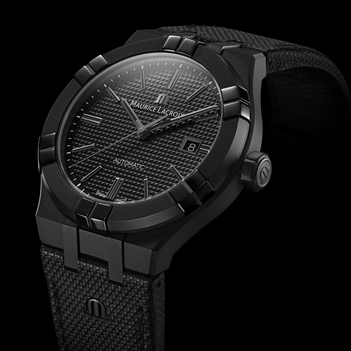 PVD black, black, 12 index black AIKON AUTOMATIC DATE 42MM