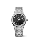 Acier, noir, index rhodiés AIKON QUARTZ DATE 35MM