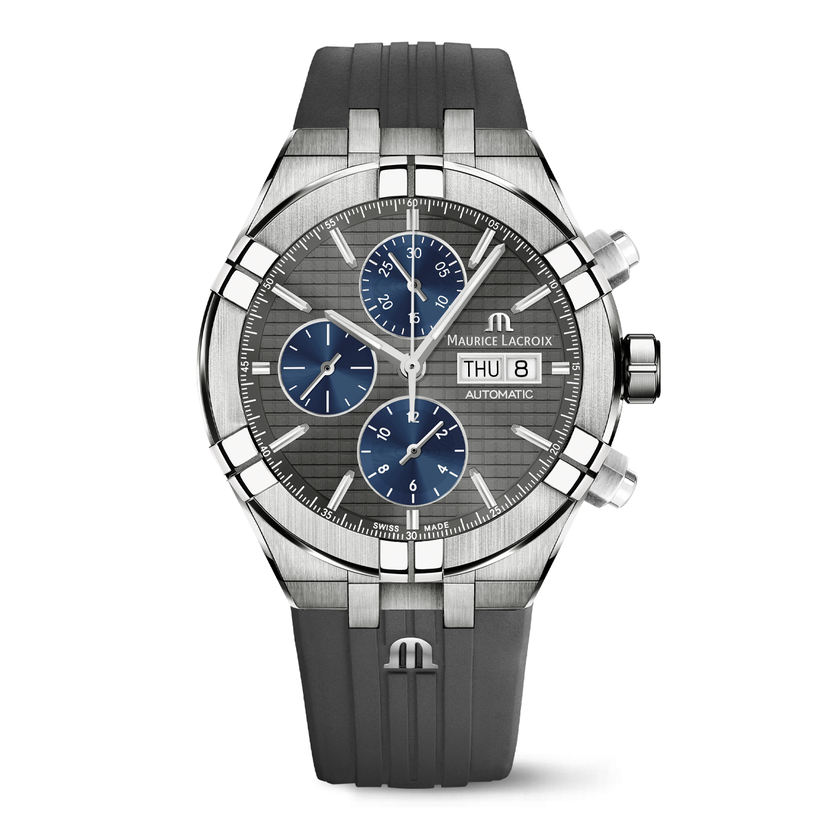 titanium, gunmetal, index rhodied AIKON AUTOMATIC CHRONOGRAPH