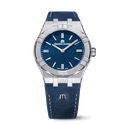 Steel, blue, index rhodied, LTD 500 AIKON MANUAL 39MM COLLECTORS EDITION