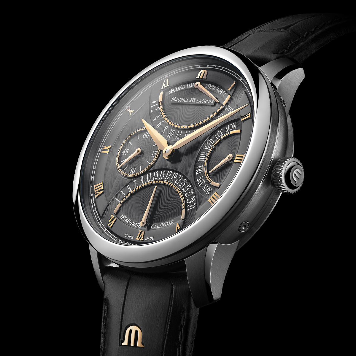 Acier, Anthracite, triple rétrograde MASTERPIECE TRIPLE RETROGRADE