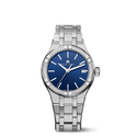 Acier, bleu, index rhodiés AIKON QUARTZ DATE 35MM