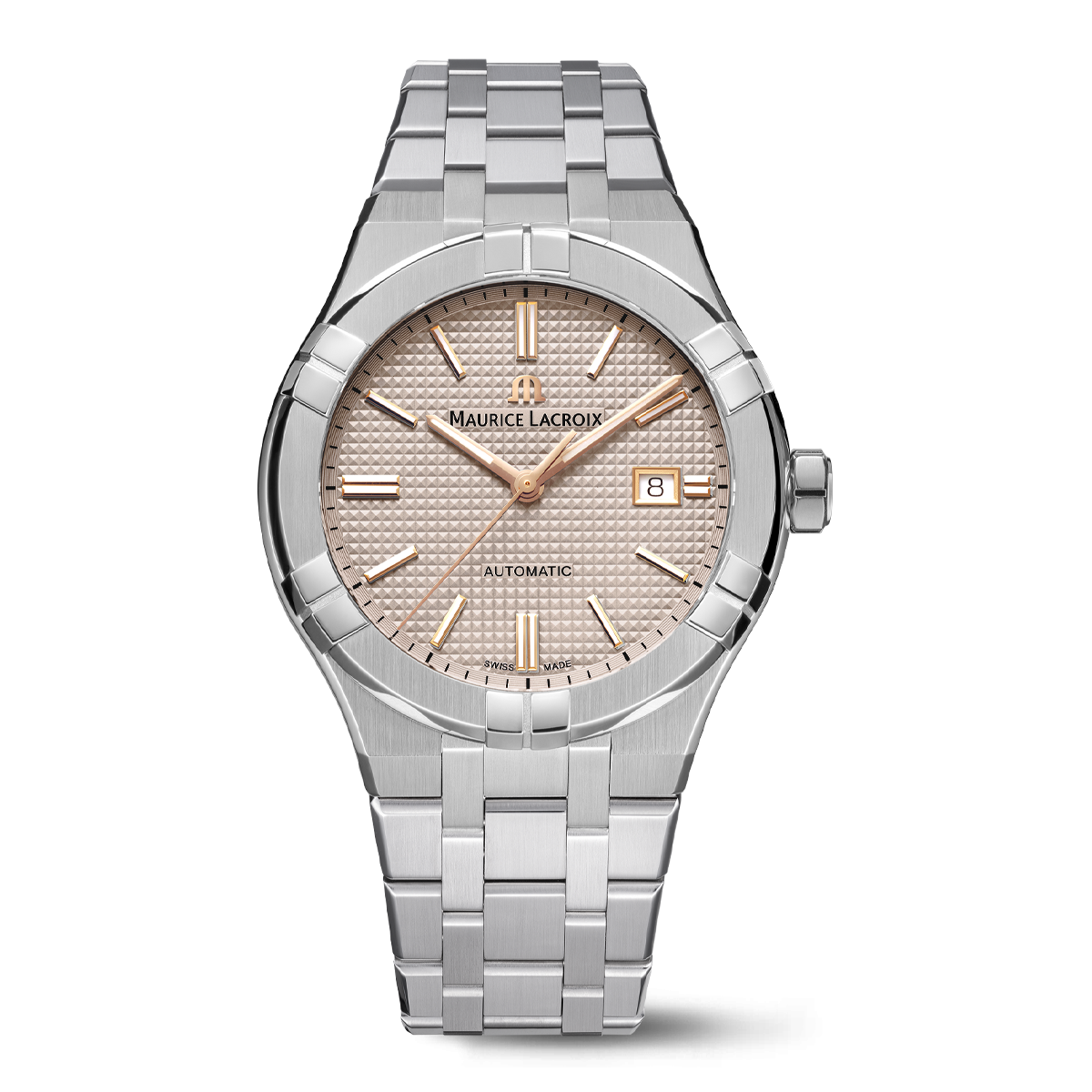 Steel,Ecru P7632C,Clou Paris,ind.4N AIKON AUTOMATIC DATE 42MM
