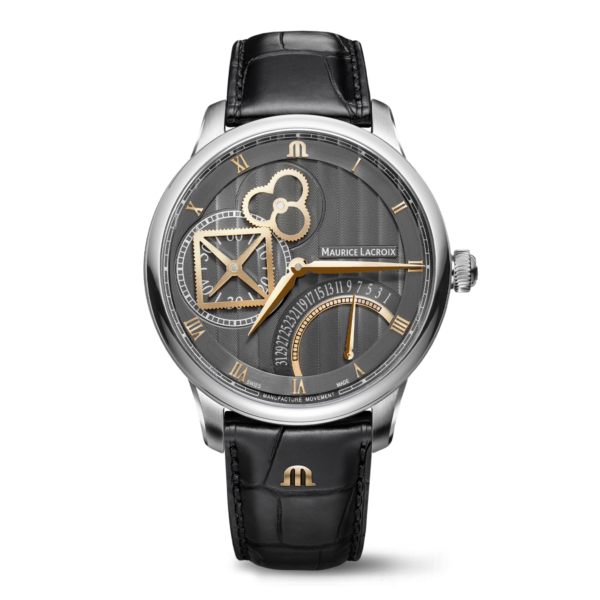 Acier, anthracite,Roue carrée rétrograde MASTERPIECE SQUARE WHEEL