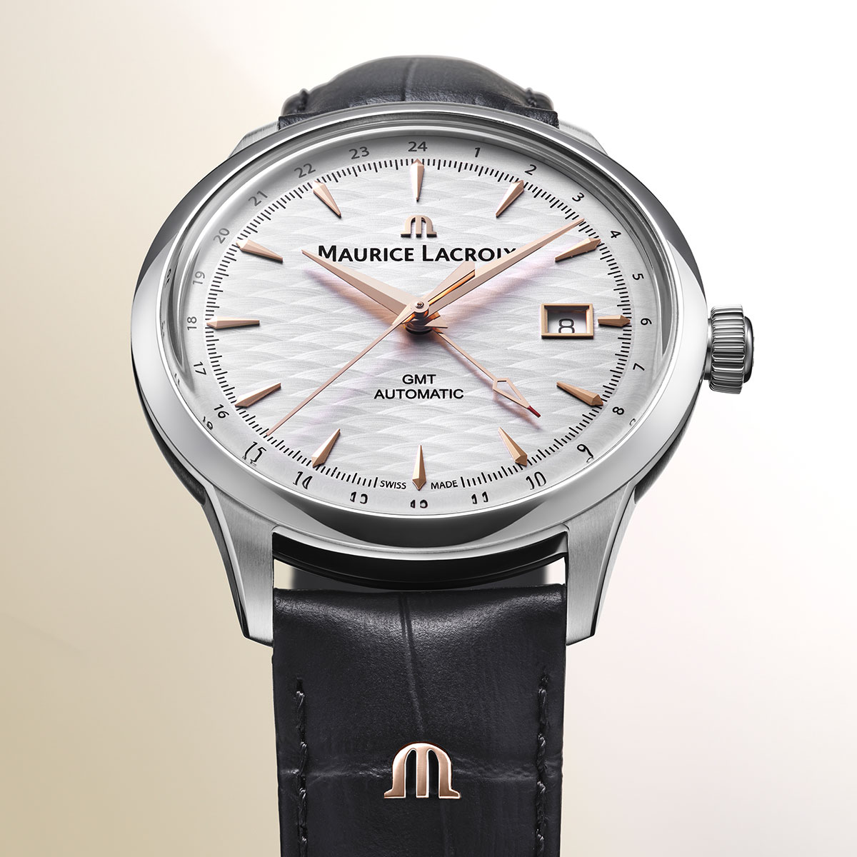 Steel, Silver, index 4N, Jura 1975 AUTOMATIC VAGUES DU JURA GMT