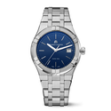 Acier, bleu, index rhodiés AIKON QUARTZ DATE 40MM