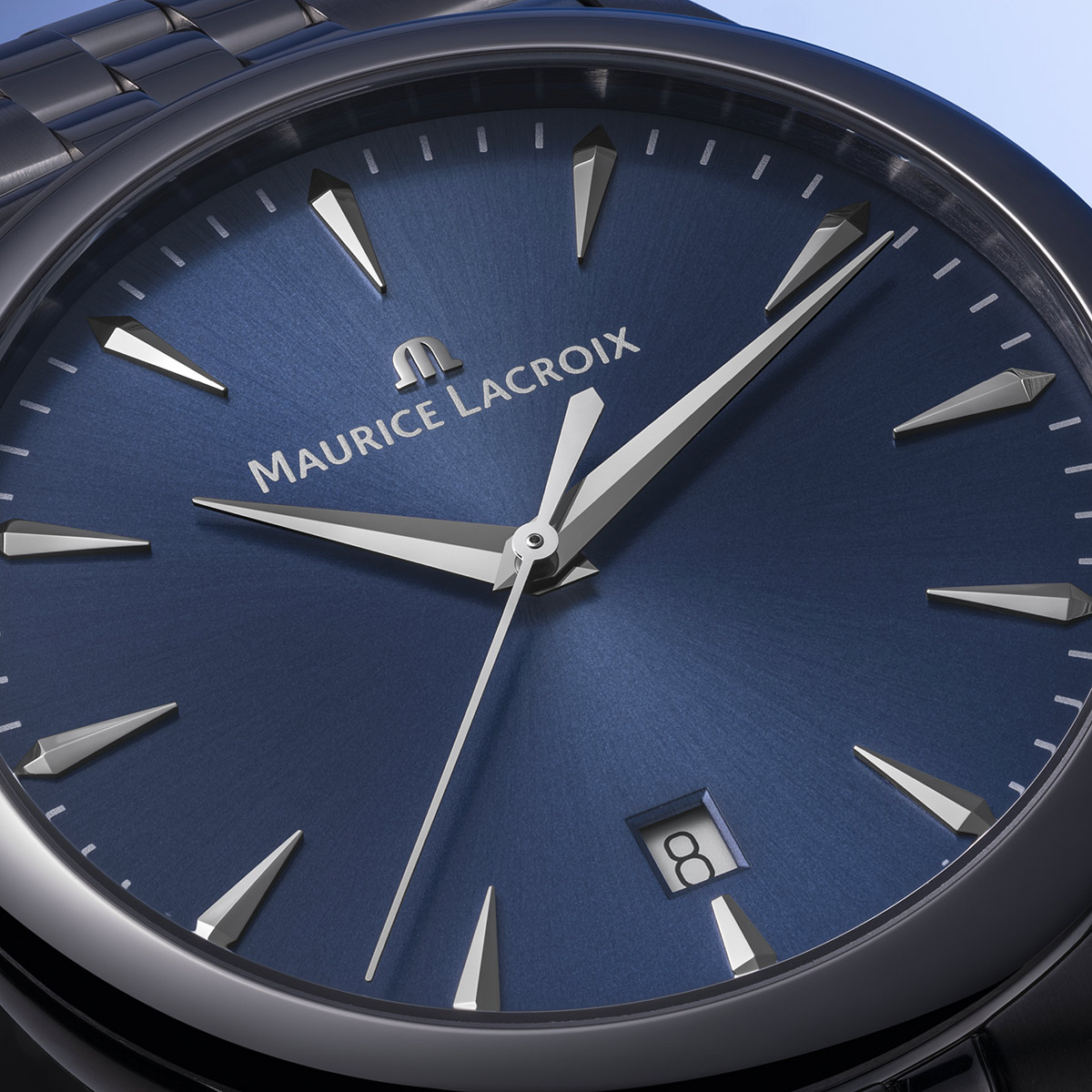 Steel, BLUE, index rhodied 1975 QUARTZ 39MM