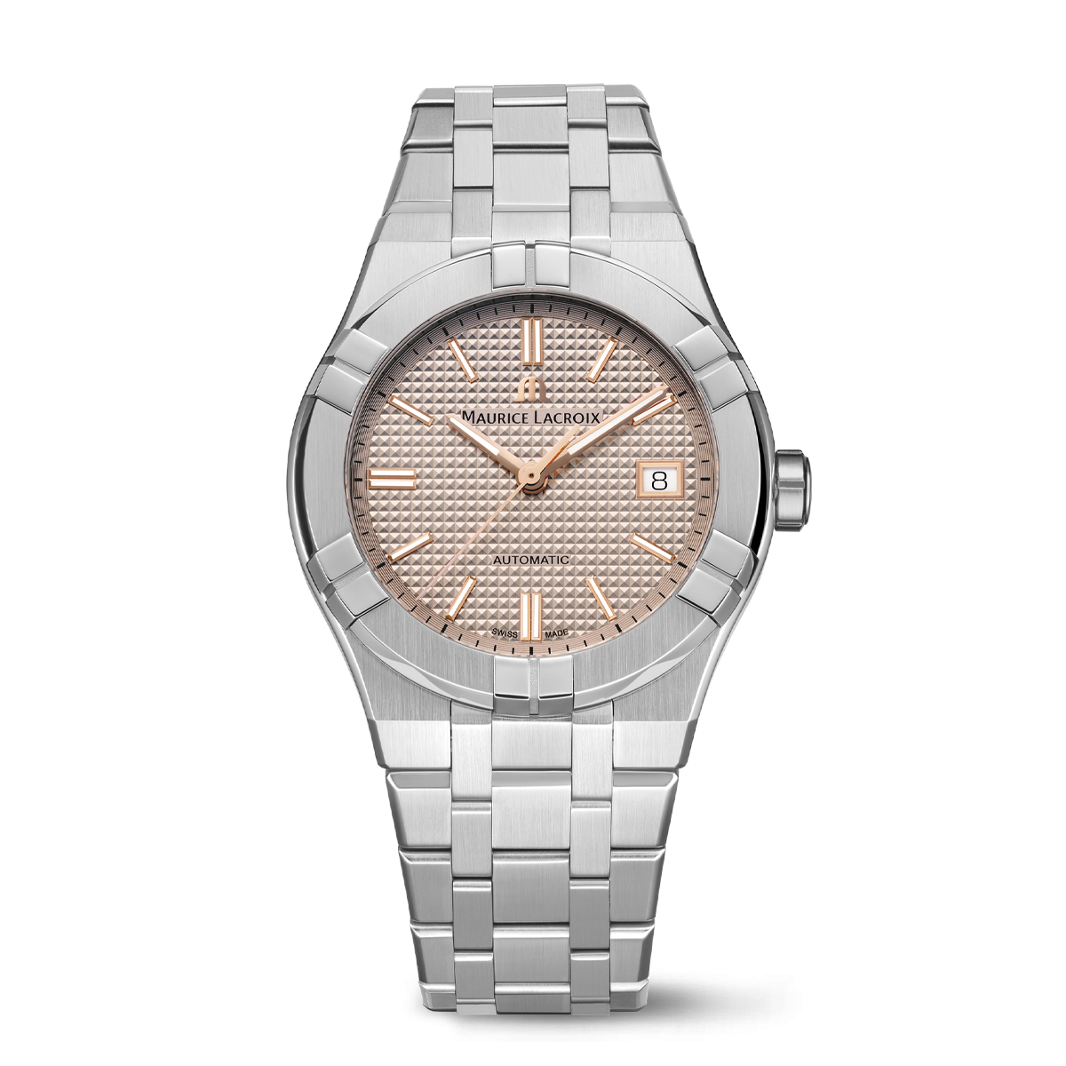 Steel,Ecru P7632C,Clou Paris,ind.4N AIKON AUTOMATIC DATE 39MM