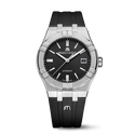 Steel, black color, index rhodied AIKON AUTOMATIC DATE 39MM