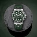 STEEL/GREEN, GREEN, 11 IND RHOD SLN AIKON AUTOMATIC VENTURER 38MM