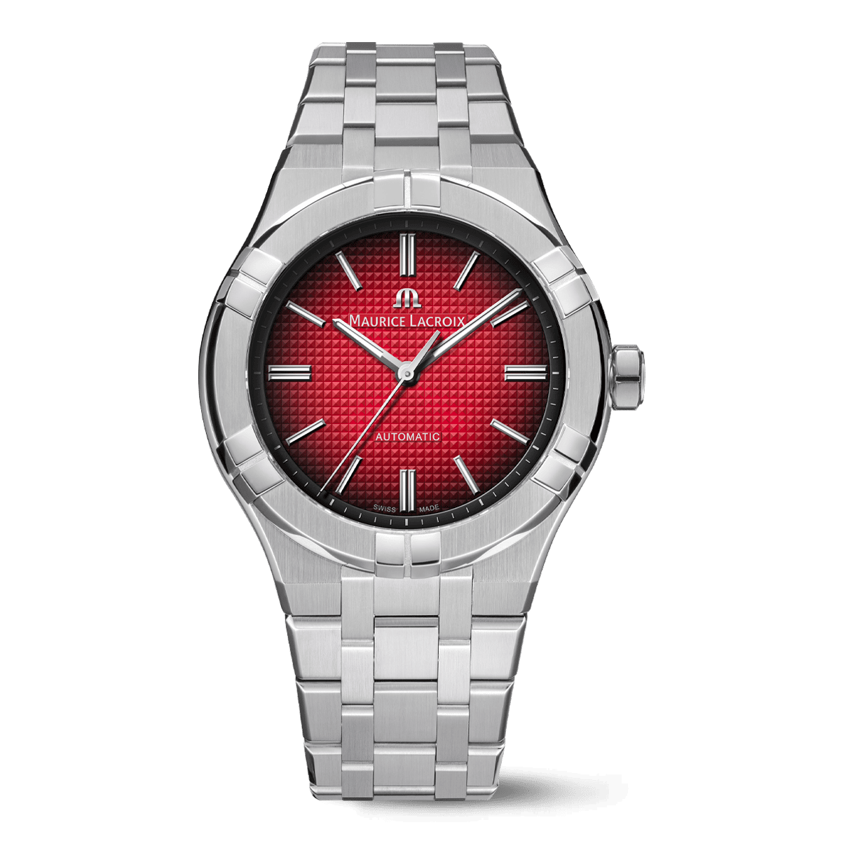 Steel, red, index rhodied AIKON AUTOMATIC JAPAN LIMITED EDITION