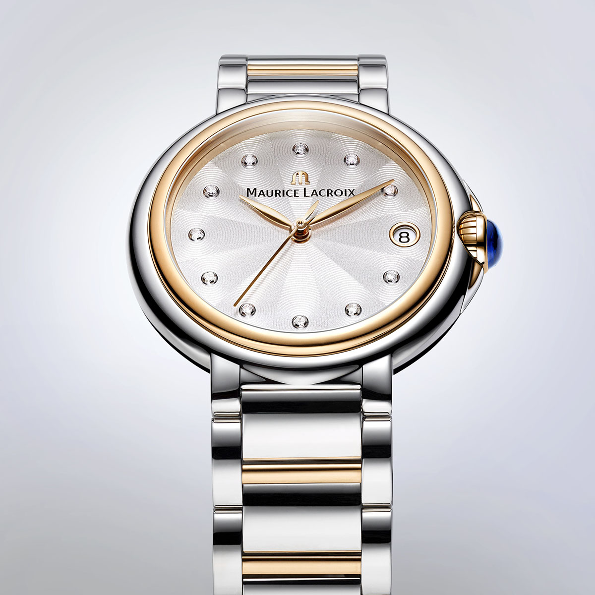 FA ac/bico 4N, argente/11 diamants FIABA DATE 32MM