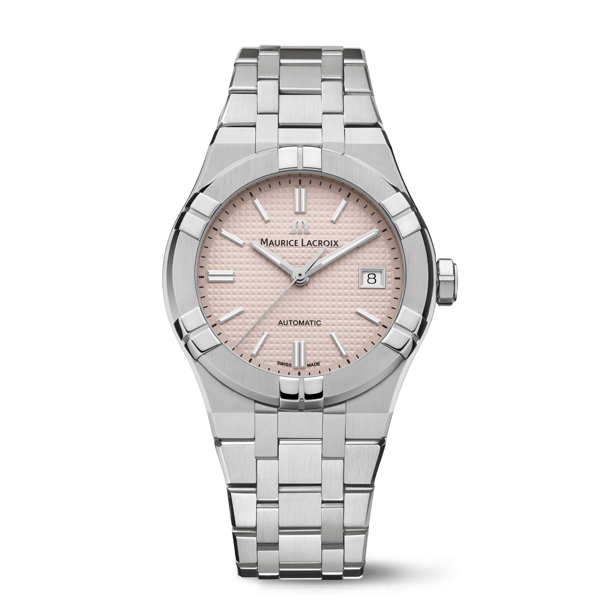 STEEL, PINK, INDEX RHODIED, LTD AIKON AUTOMATIC LIMITED SUMMER EDITION 39MM