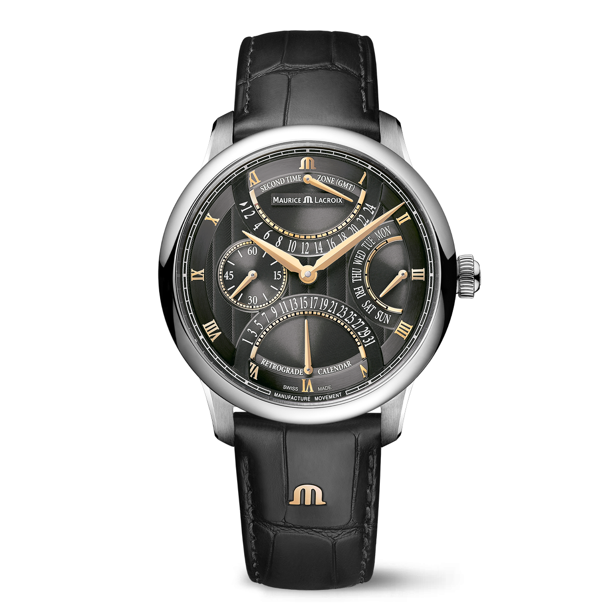 Stahl, Anthrazit, triple Retrograde MASTERPIECE TRIPLE RETROGRADE