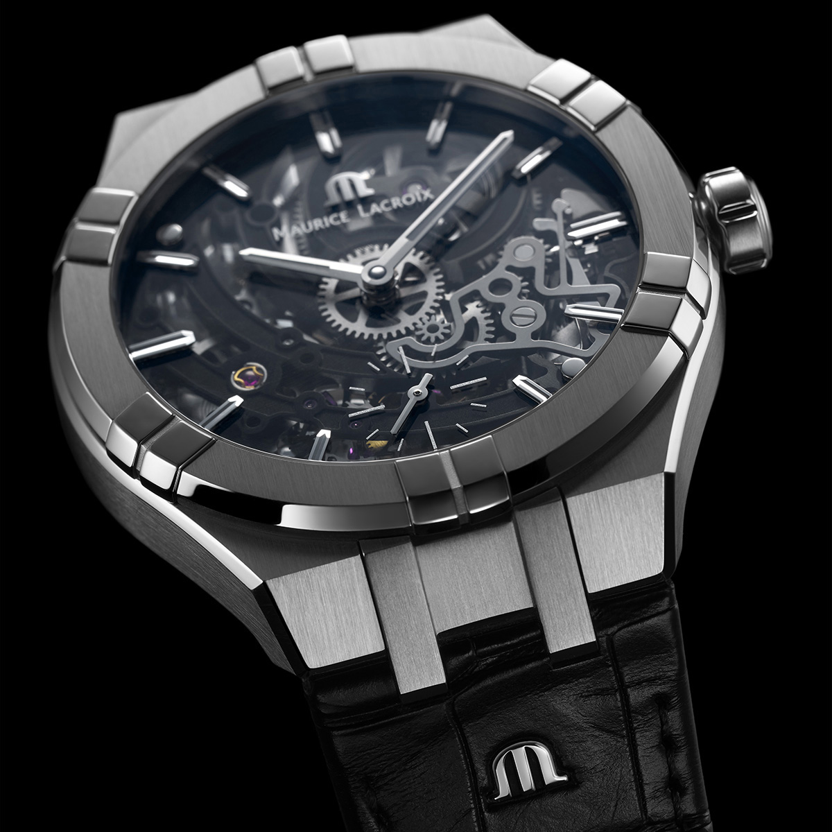 Stahl, SKELETT, Ind. rhodium AIKON AUTOMATIC SKELETON