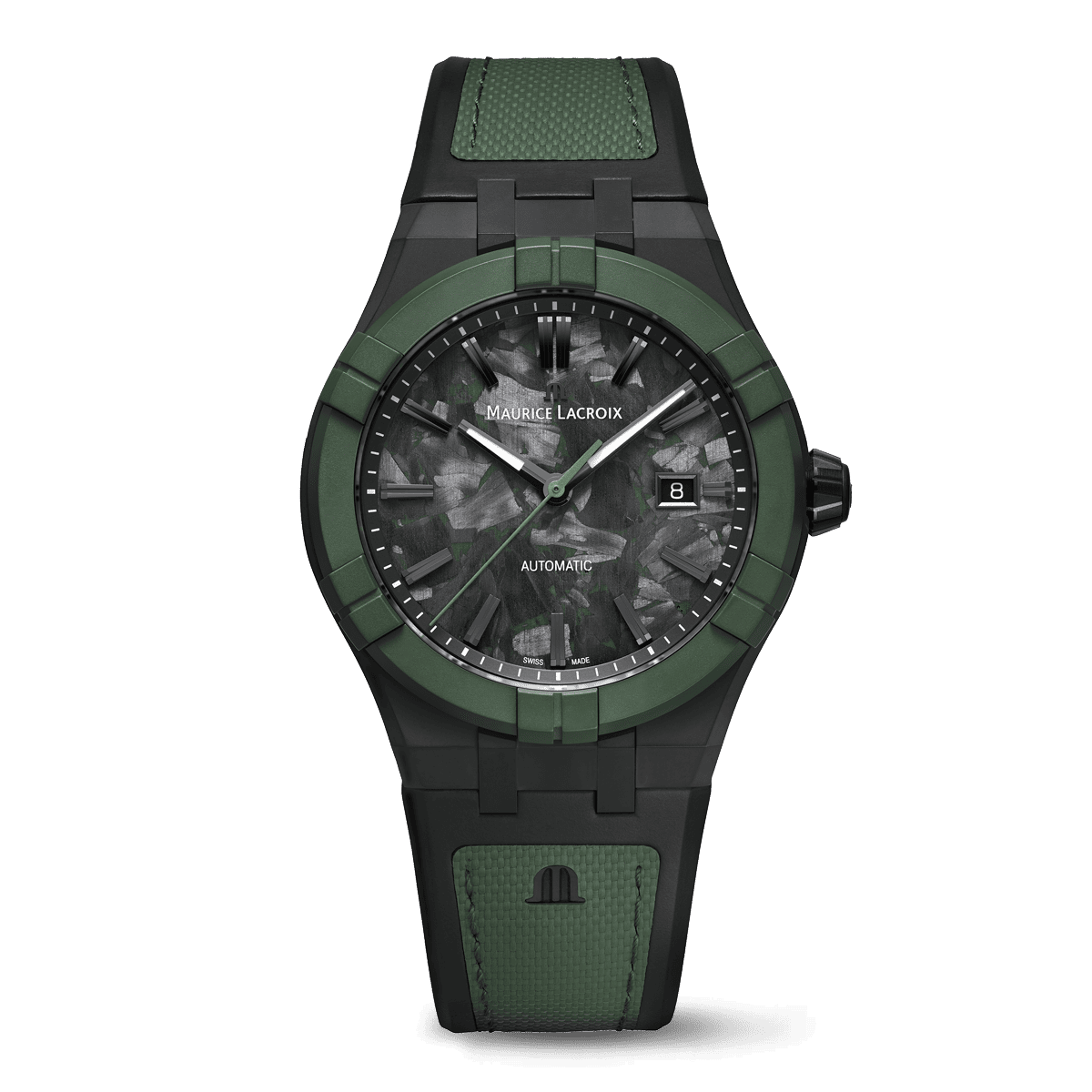 Green titanium Maurice Lacroix Deep Forest reference AC6008-TTL50-630-2 official watch front