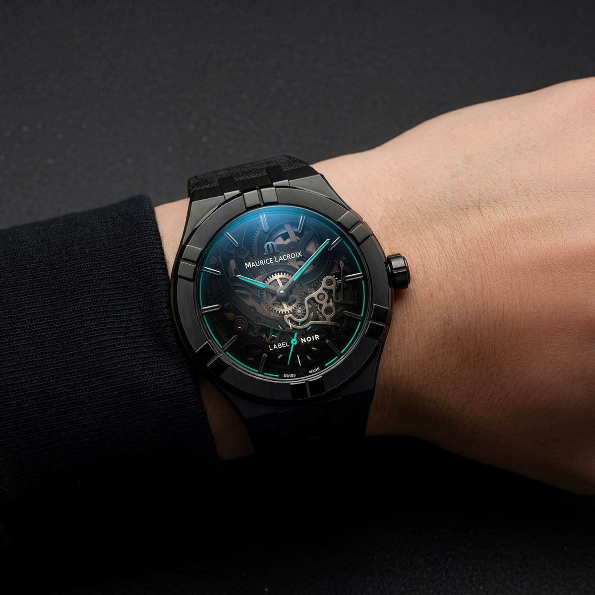 AIKON AUTOMATIC SKELETON 45MM LABEL NOIR - AIKON collection - E AIKON AUTOMATIC SKELETON 45MM LABEL NOIR - AIKON collection - E