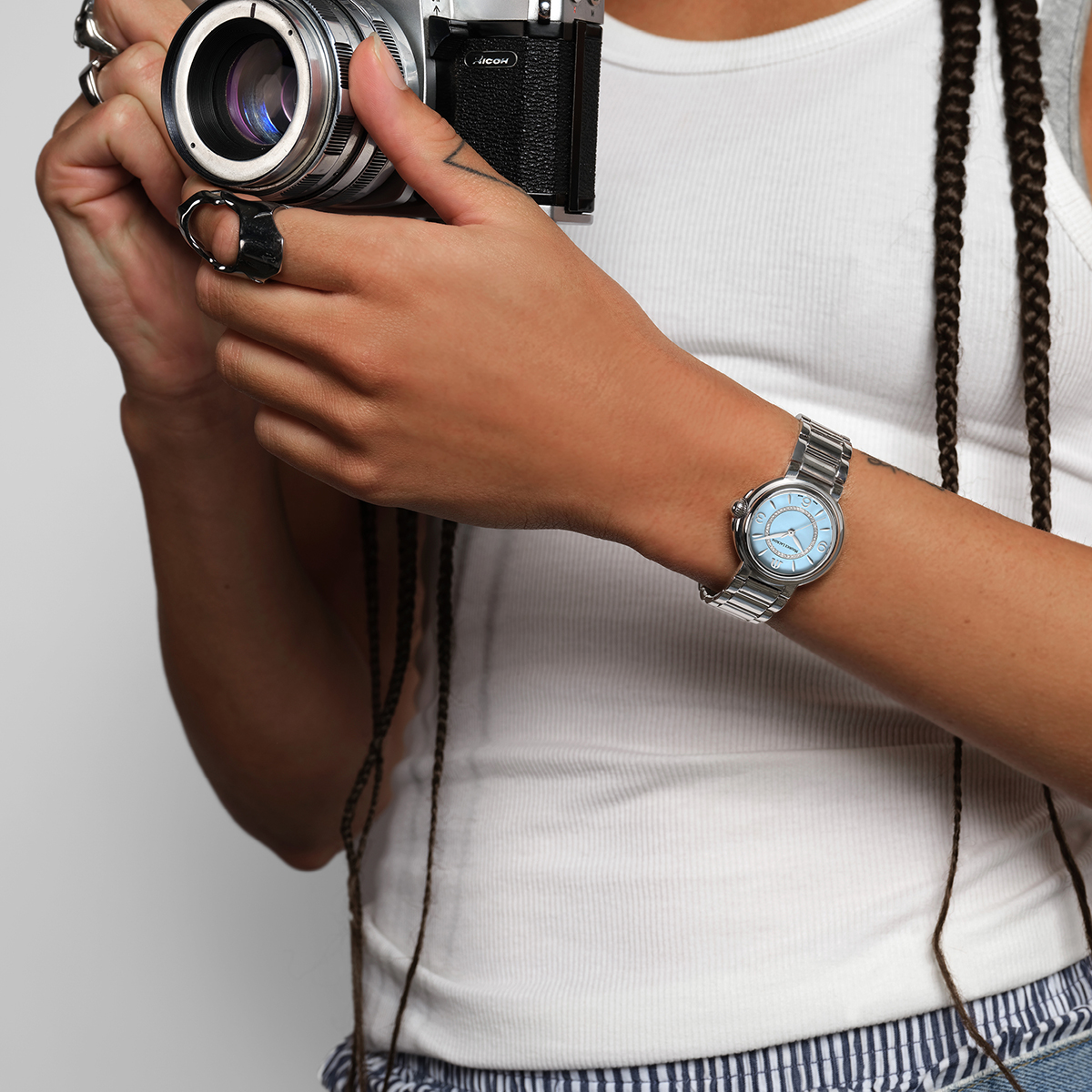 Steel, BLUE, DIA RING, ind.rhod FIABA COLOURS EDITION