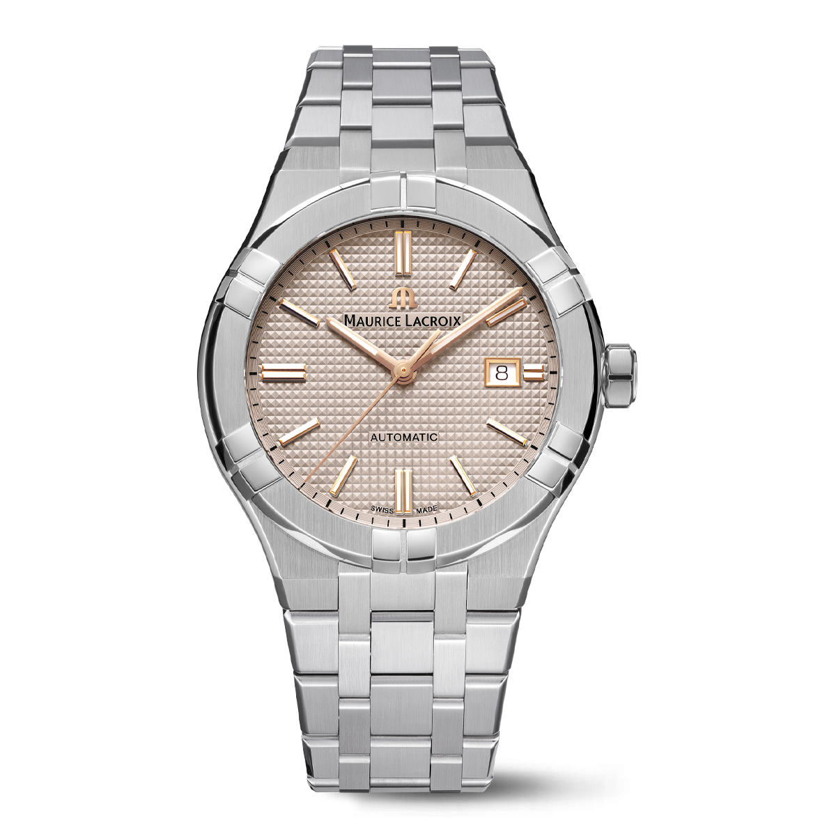 Steel,Ecru P7632C,Clou Paris,ind.4N AIKON AUTOMATIC DATE 42MM