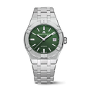 Steel, green color, index rhodied AIKON AUTOMATIC DATE 39MM