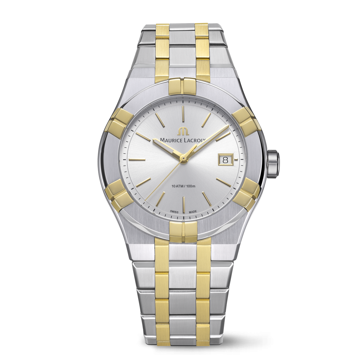 BICO SS/PVD 2N, silver, INDEX 2N AIKON QUARTZ 40MM DUOTONE