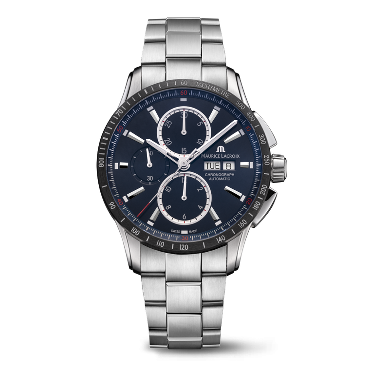 SS/ceramic black, Blue, rhod. ind. PONTOS S CHRONOGRAPH