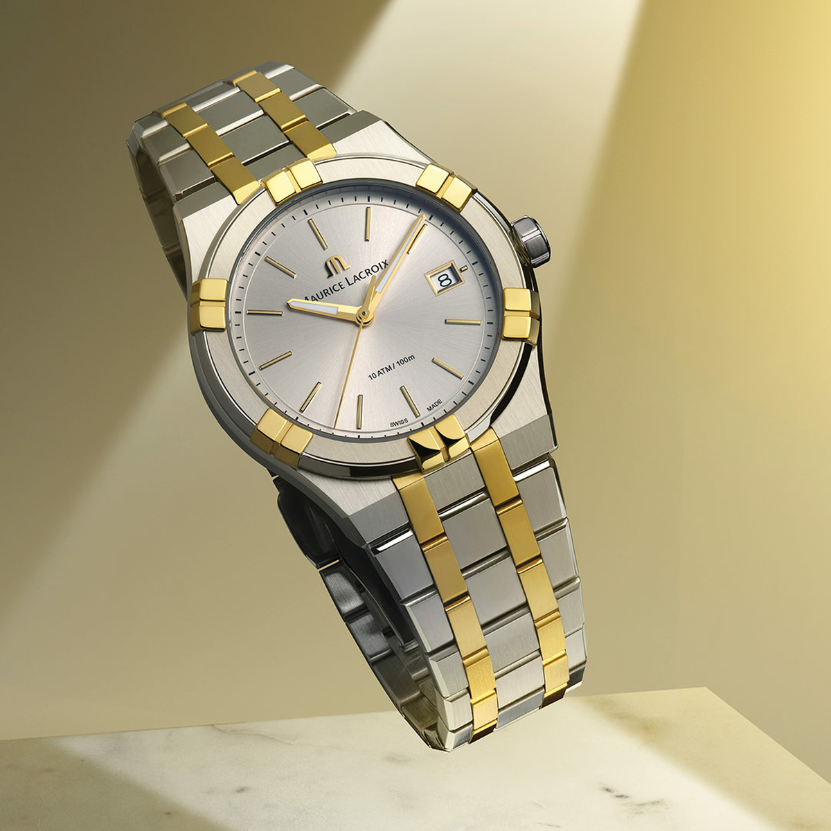BICO SS/PVD 2N, argenté, index 2N AIKON QUARTZ 40MM DUOTONE