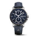 SS/ceramic black, Blue, rhod. ind. PONTOS S CHRONOGRAPH