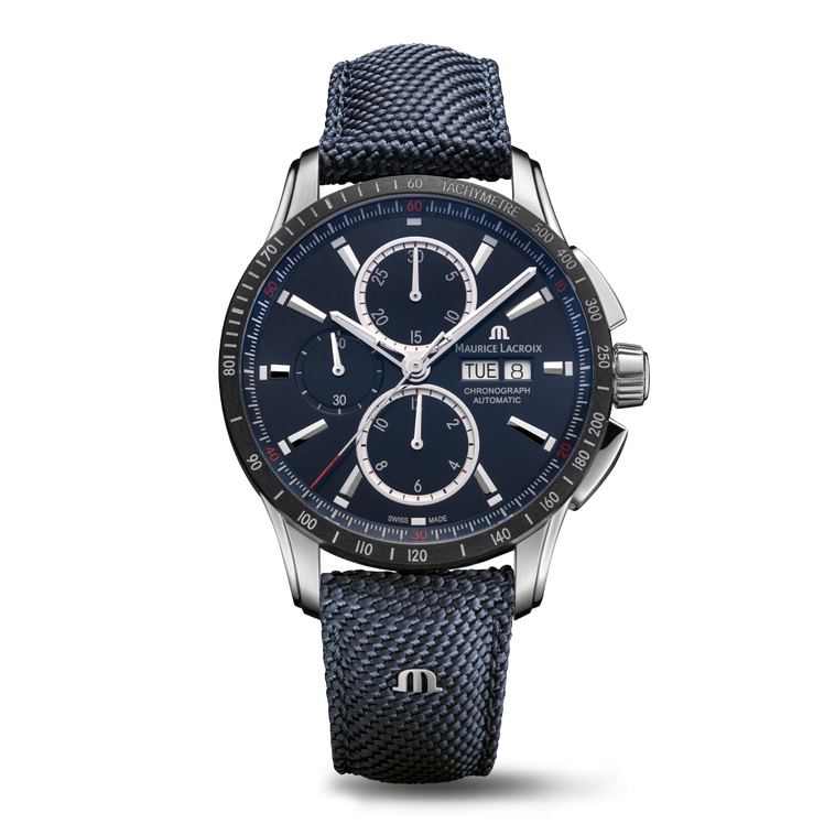 SS/ceramic black, Blue, rhod. ind. PONTOS S CHRONOGRAPH