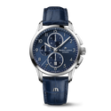 Steel, Blue, rhodied arabic numbers PONTOS CHRONOGRAPH