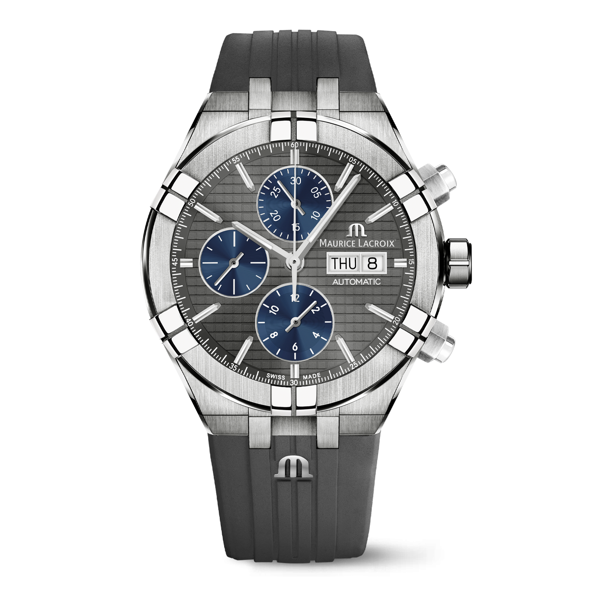 titanium, gunmetal, index rhodied AIKON AUTOMATIC CHRONOGRAPH