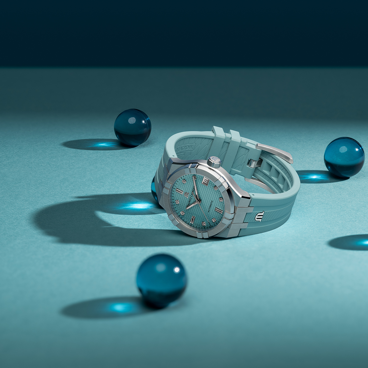 STEEL,BLUE,INDEX RHOD.,8 DIA, LTD AIKON AUTOMATIC LIMITED SUMMER EDITION 35MM