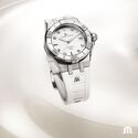 Steel, white, ind rhodied, 8 diamonds AIKON AUTOMATIC VENTURER 38MM