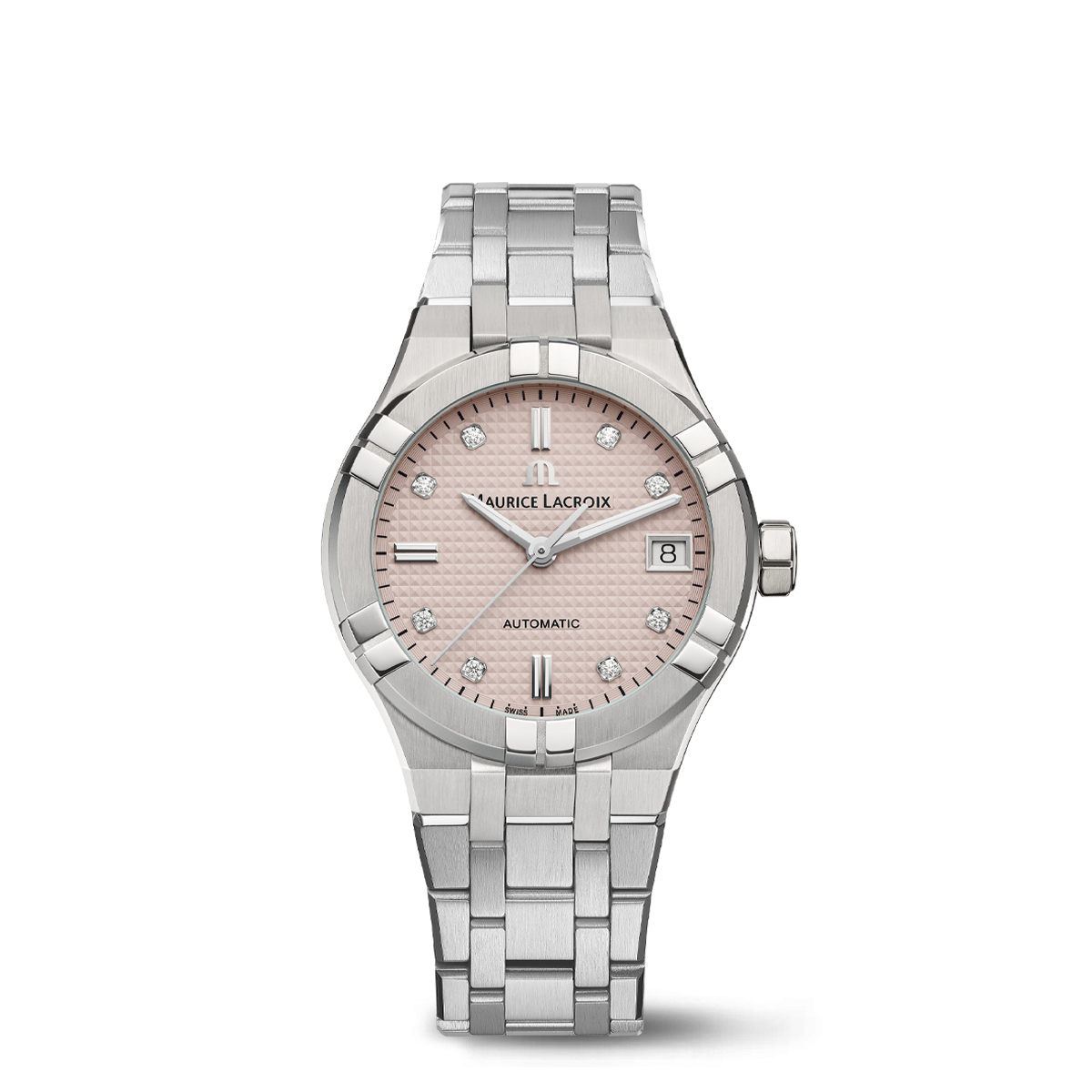 STEEL,PINK,INDEX RHOD.,8 DIA LTD AIKON AUTOMATIC LIMITED SUMMER EDITION 35MM