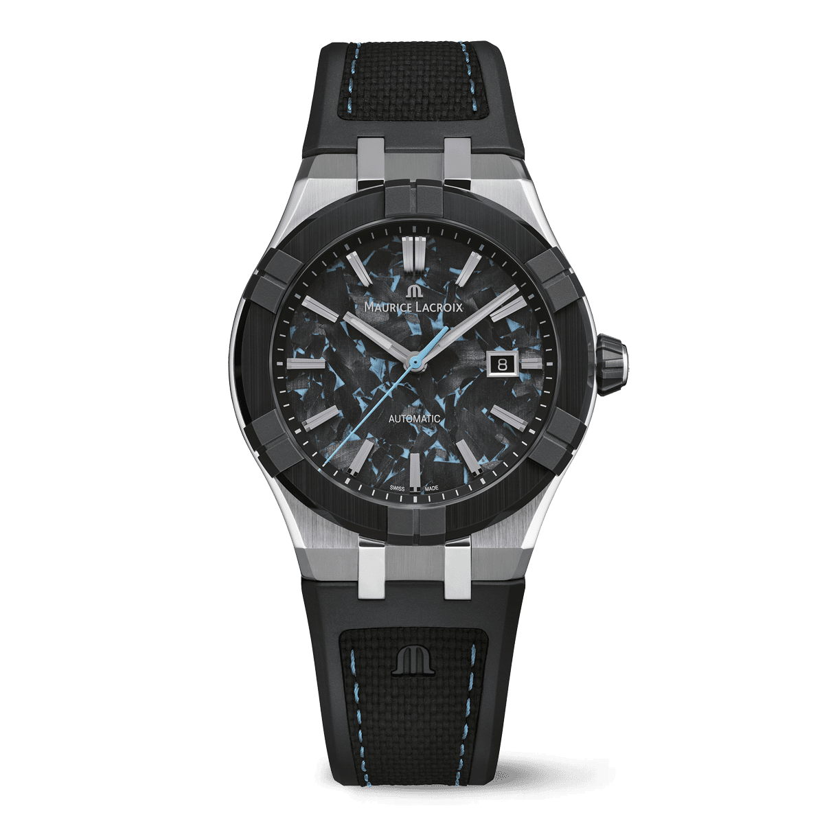 Maurice Lacroix Turquoise Frozen Carbon 2026 front studio watch